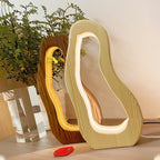 Hollow design, LED glow, wooden charm, simple style desktop lamp.
