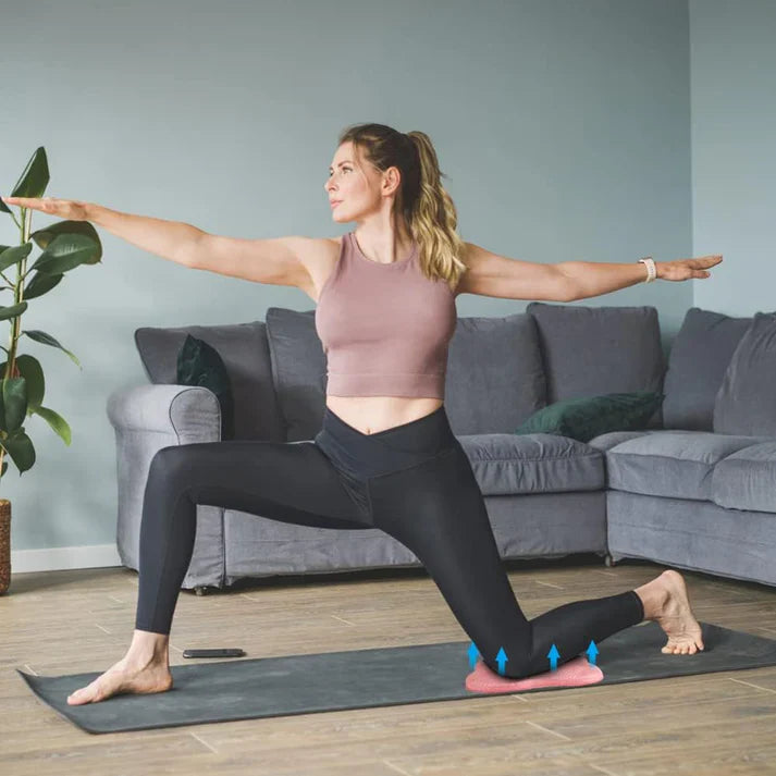 Non-slip body pad, comfortable, durable, portable, enhances stability, workout support.