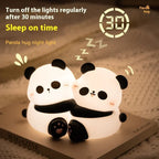 Cute panda hug design, LED light, cozy desktop night decoration.