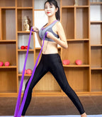 Yoga fitness resistance band, versatile, durable, strength training, flexibility, toning.
